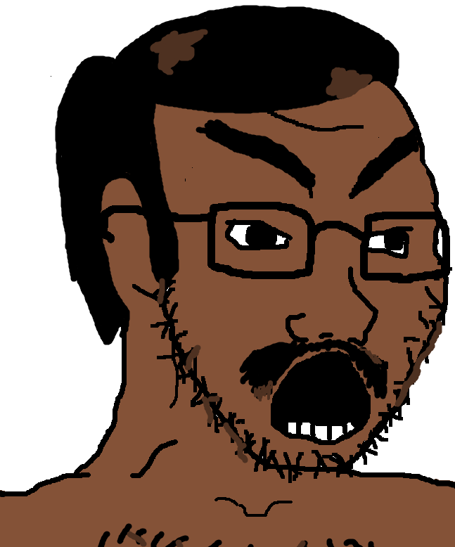 Soybooru Post 1212 Angry Blackskin Glasses Hair Mustache Openmouth